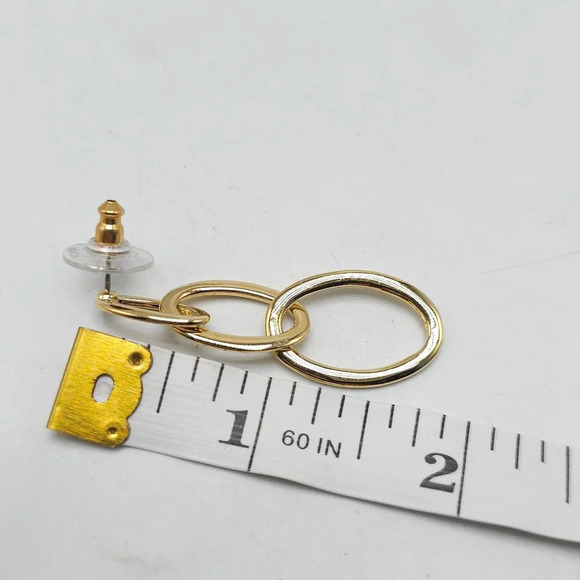 Joan Rivers Gold-Tone Triple Oval Post Earrings Vintage - Picture 4 of 4